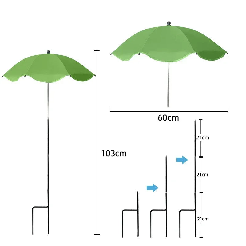 Florashade Protección Solar para Plantas | Protección Ajustable para Plantas | Paraguas Resistente a UV con Estaca de Tierra | Resistente a la Intemperie | Ø 60 cm