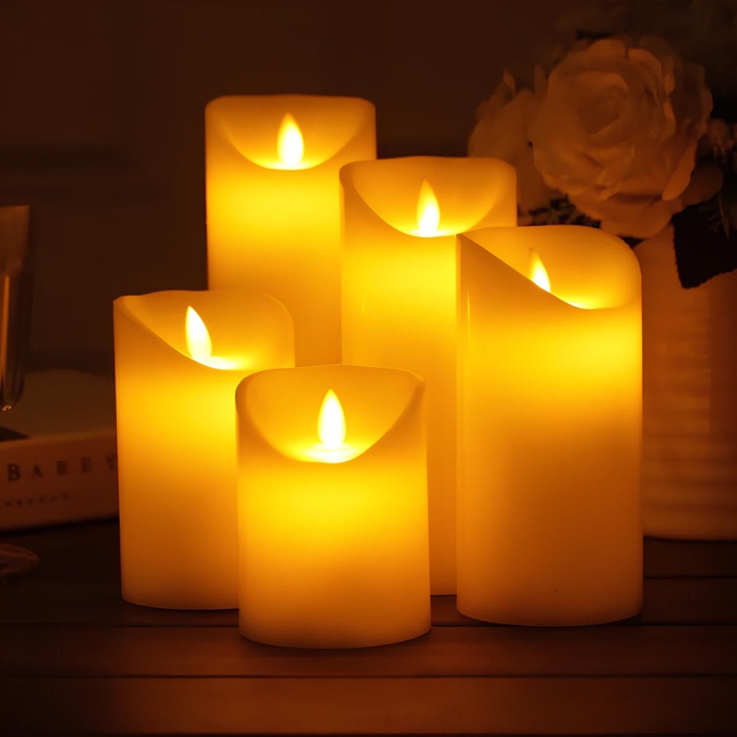Velas LED LumiFlame | Efecto de cera parpadeante | Seguras y ahorradoras de energía | Diferentes tamaños y diseños