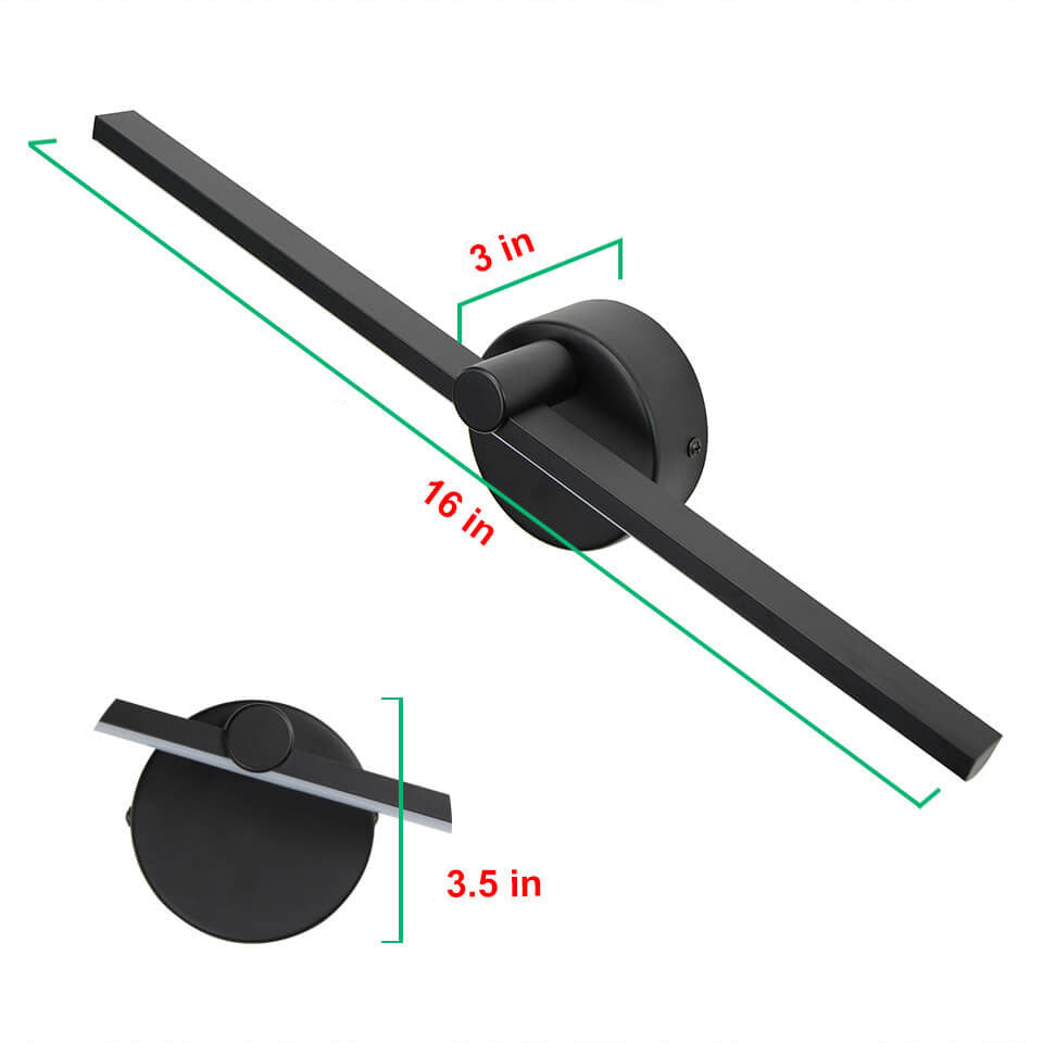 Lámpara de pared LED de espejo con interruptor de barra larga de aluminio minimalista nórdico