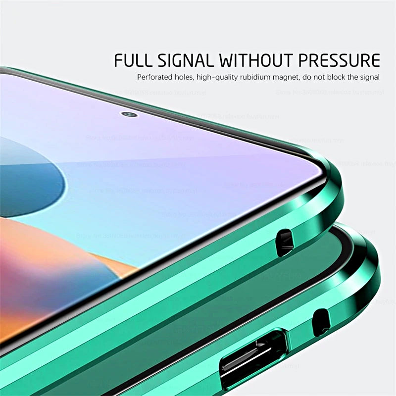 Funda de teléfono magnética de vidrio templado doble cara para Samsung