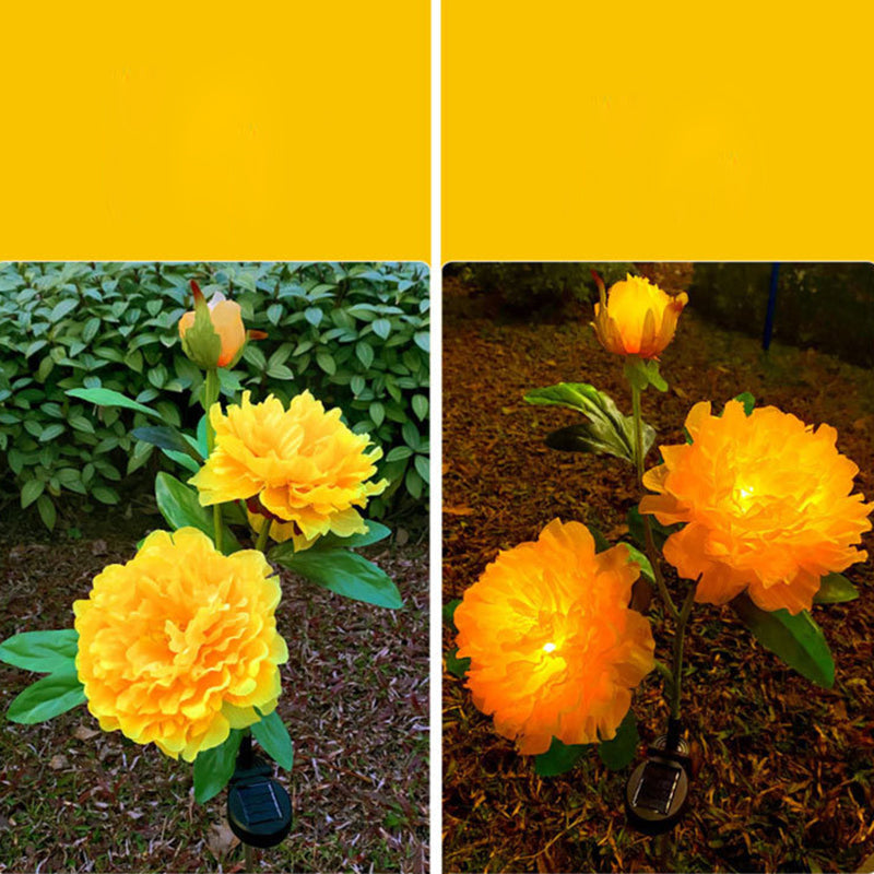 Luz de jardín LED creativa contemporánea de flores de peonía solar impermeable para exteriores | Brehn