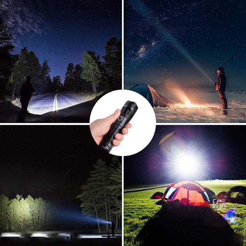 Linterna táctica brillante y resistente al agua XHP50