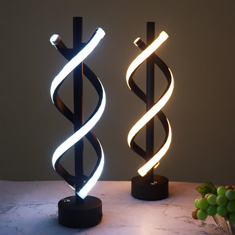 Lámpara LED de Doble Espiral Nórdica – diseño moderno de tiras de hierro