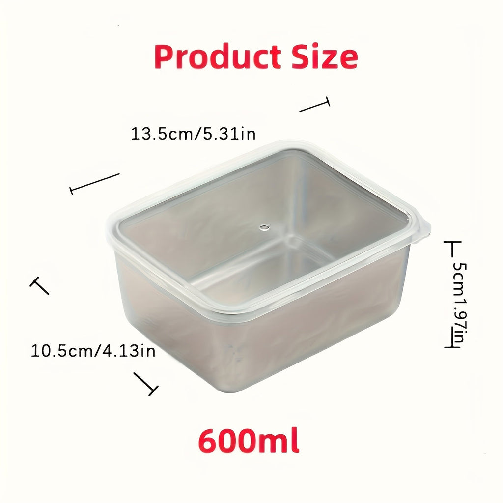 Set de Almacenamiento de Alimentos de Acero Inoxidable de 7 Piezas – Contenedores Apilables con Tapas de Plástico