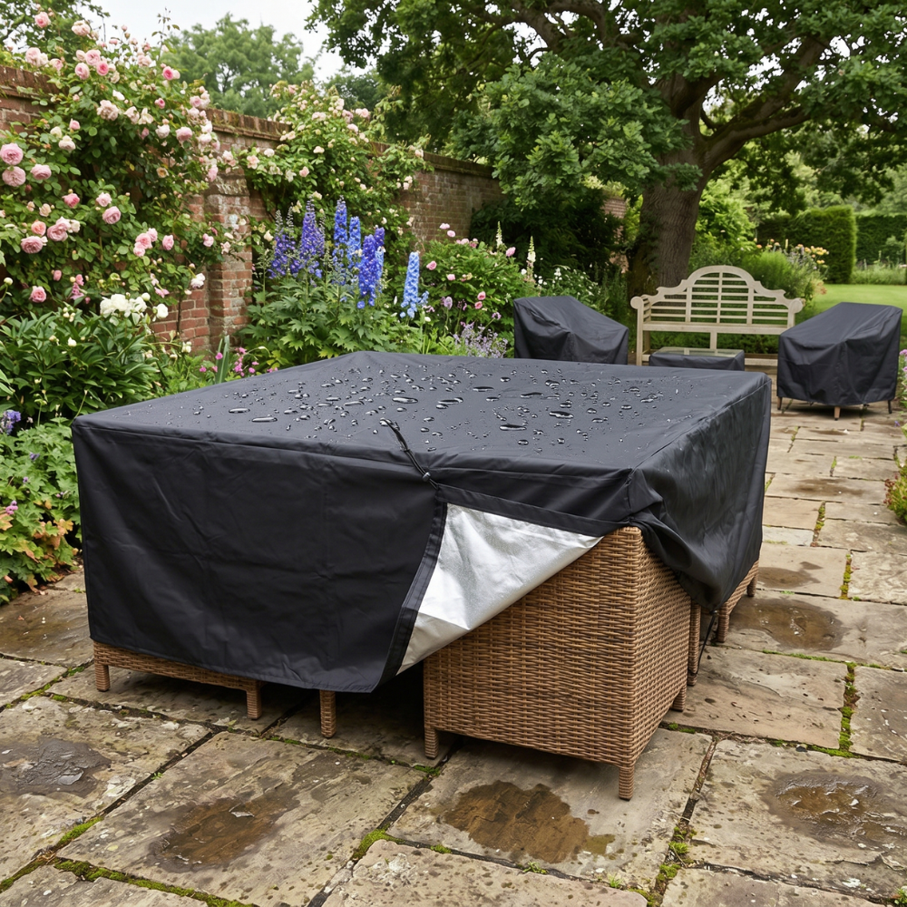 Funda impermeable para muebles de jardín de poliéster resistente a los rayos UV