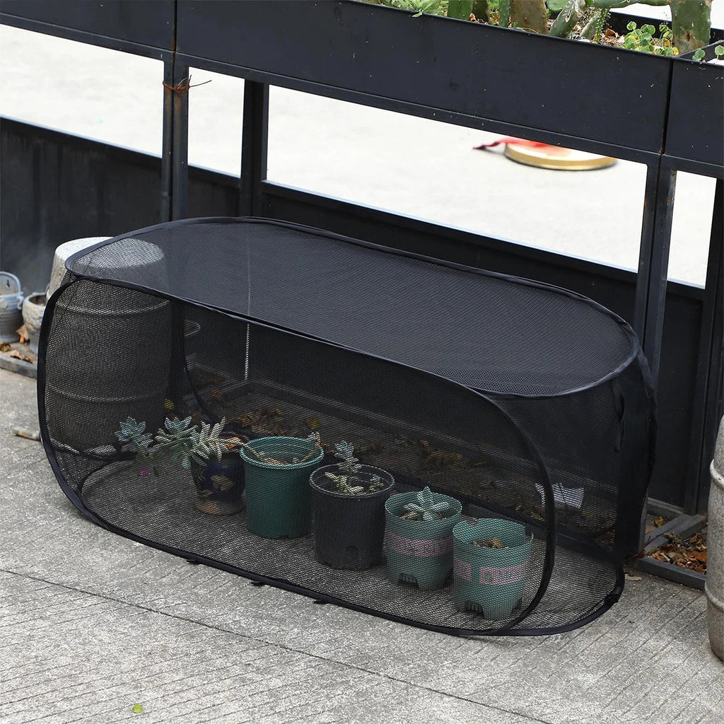 Red de protección de plantas plegable y desplegable