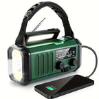 StormMate X10 Radio de emergencia con batería de 10.000 mAh | Solar, manivela & USB-C | Luz LED, alarma SOS & brújula | AM/FM/NOAA