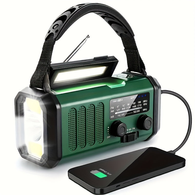 StormMate X10 Radio de emergencia con batería de 10.000 mAh | Solar, manivela & USB-C | Luz LED, alarma SOS & brújula | AM/FM/NOAA