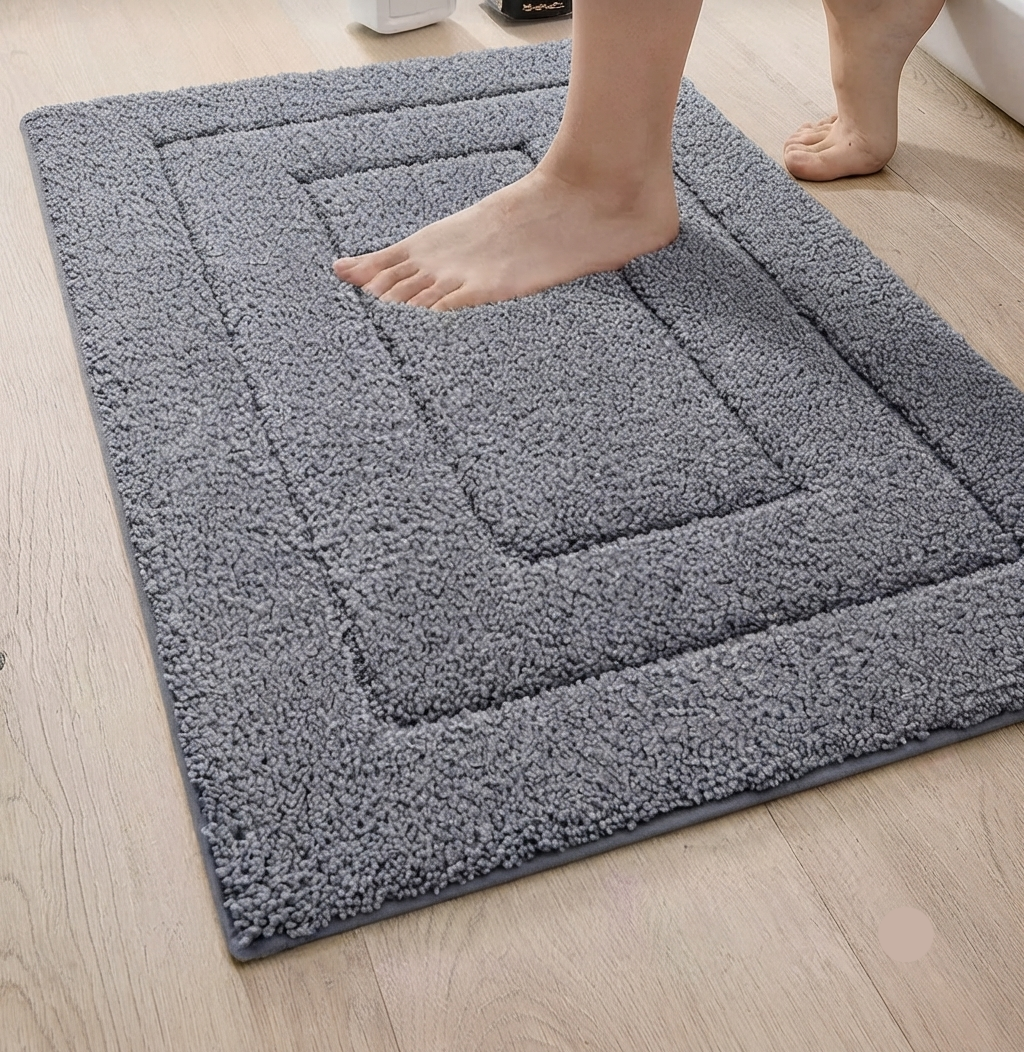 Alfombra de baño de microfibra antideslizante – Alfombra de baño de doble capa | Absorbente y suave | Alfombra de confort | Brehn
