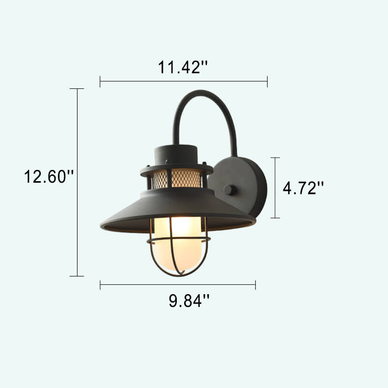 Lámpara de pared exterior de hierro impermeable de 1 luz | Brehn