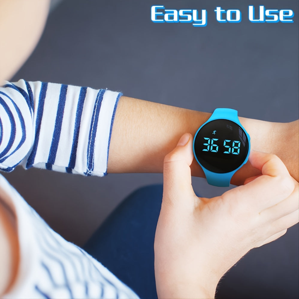 Reloj Digital LED Contador de Pasos con Alarma Vibrante – Rastreador de Fitness para Niños