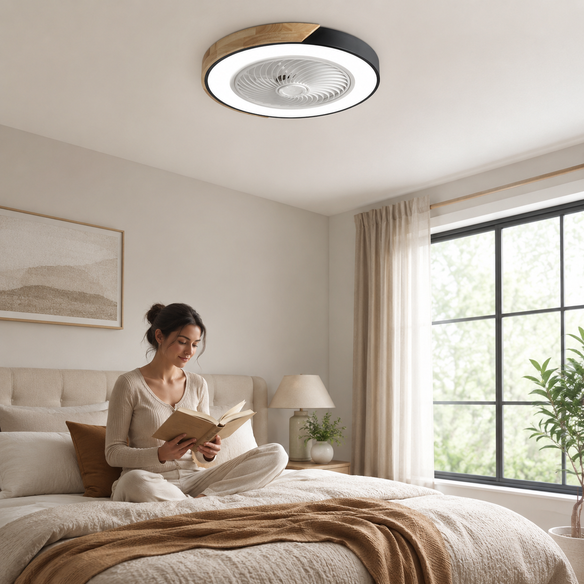 Luz de Ventilador de Techo LED Integrado Sin Aspas