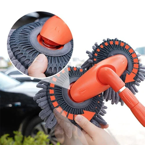 Cepillo de lavado de coches de doble capa retráctil