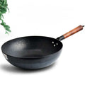 Wok de hierro auténtico hecho a mano – Calidad premium con tapa de madera