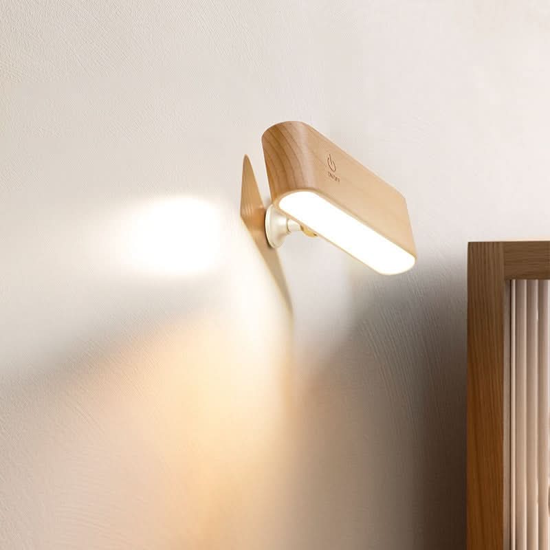 Lámpara de escritorio de madera maciza con carga magnética