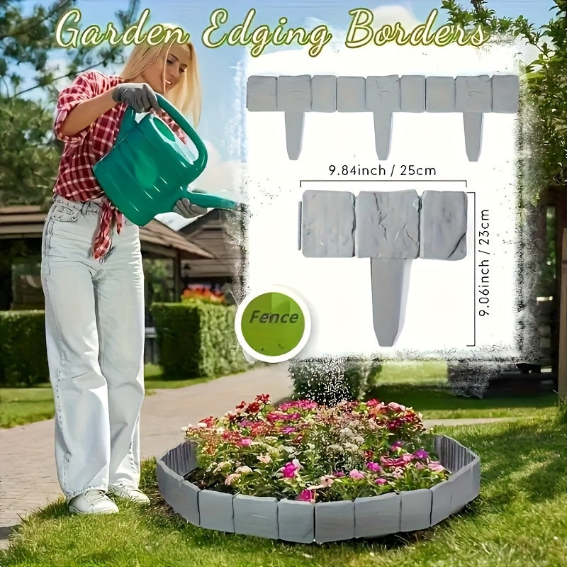 Set de Bordes de Jardín con Aspecto de Piedra – Práctico y Decorativo