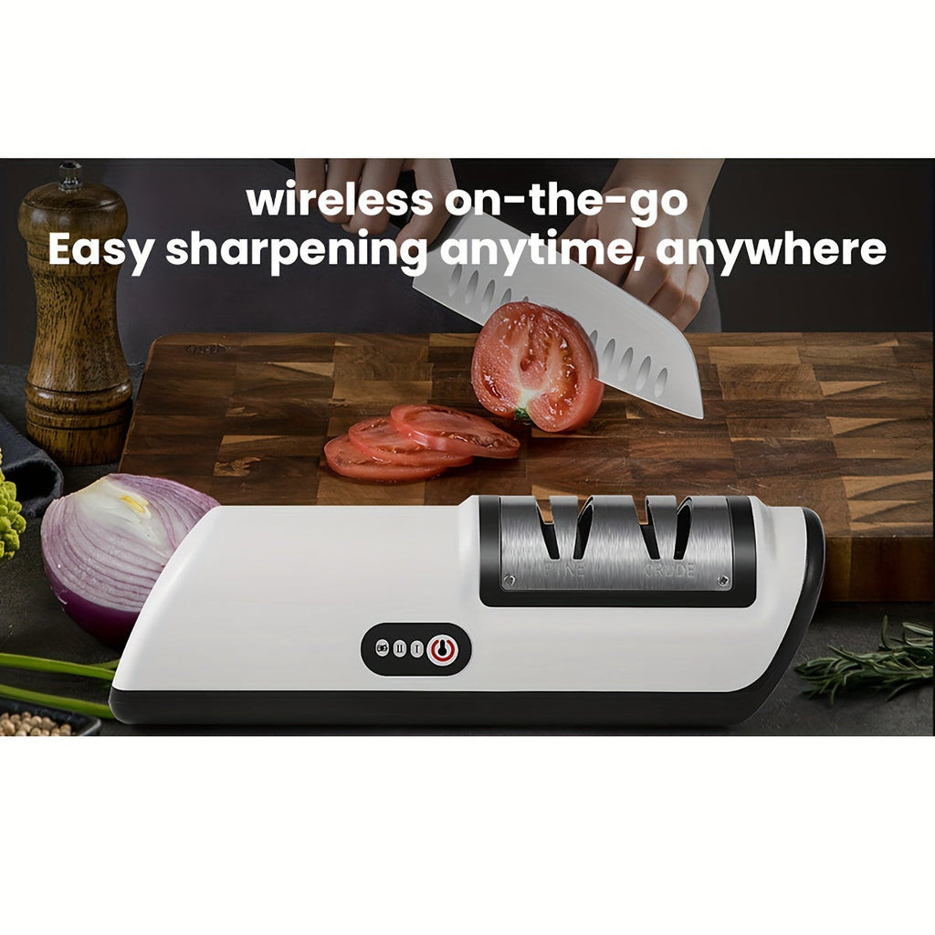 Afilador de Cuchillos Eléctrico - Afilador de Cocina con Función de Carga Automática y 2 Ajustes para un Corte Perfecto