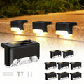 GLIMVISTA - 8 piezas de luces solares para cercas y caminos, LED de jardín a prueba de agua
