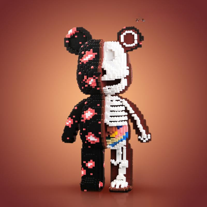 Figuras de Osos en Bloques de Arte Pixelado – Construcción Creativa y Exposición Coleccionable