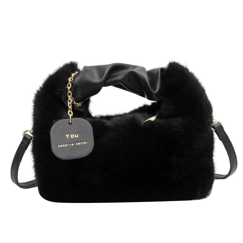 Bolso de hombro esponjoso para mujeres