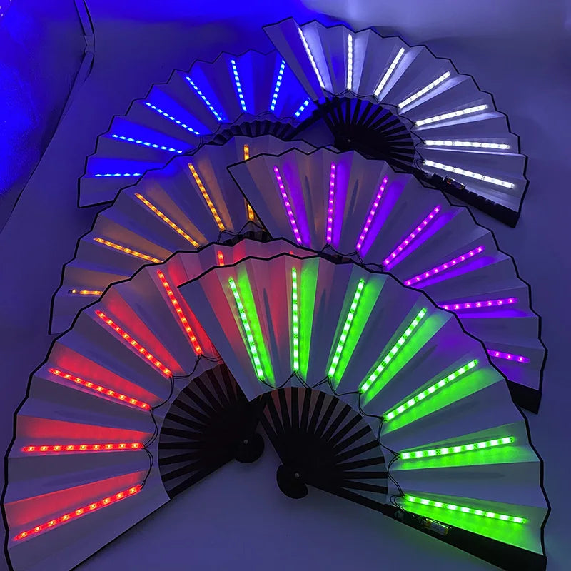 GlowFan - ventilador de mano plegable iluminado para eventos
