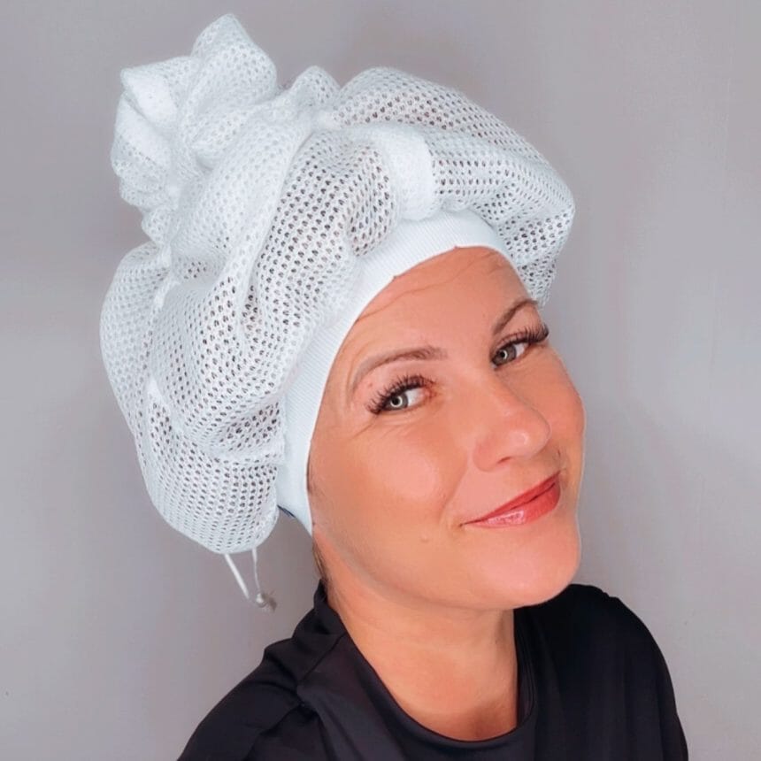 Gorro de Plopping de Red para Secar Cabello Rizado