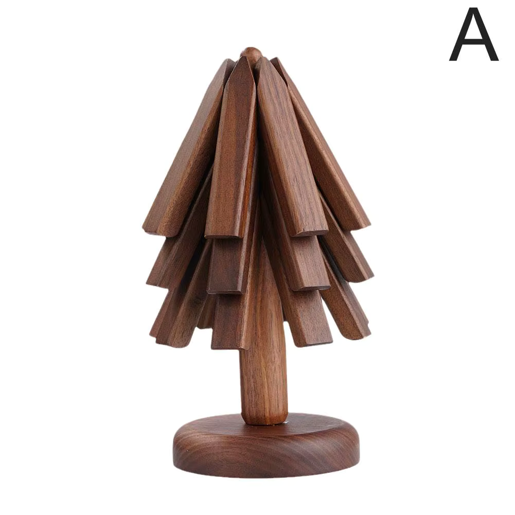 Posavasos de madera en forma de árbol
