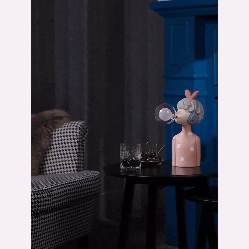 Luz nocturna con efecto burbuja – Adorno de niña burbuja USB lámpara de mesa para un hogar acogedor