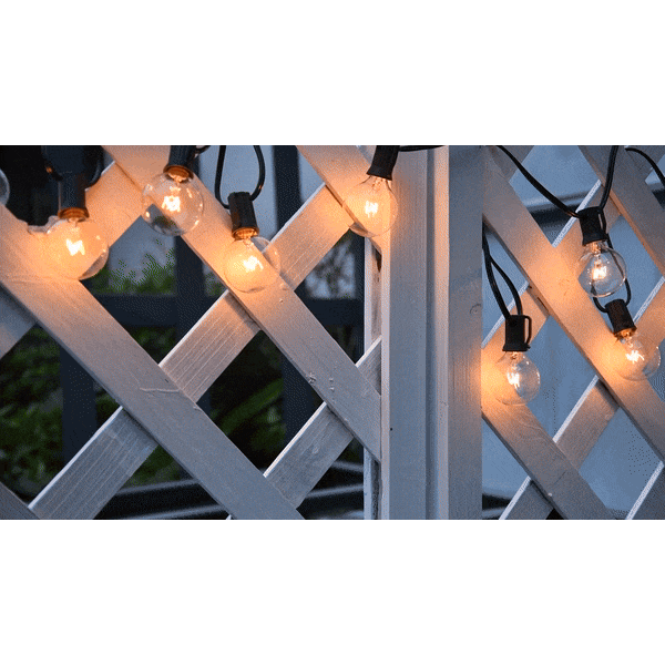 Karnz FairyFlicker Cadena de luces exterior – Bombillas globus, blanco cálido, 15 m / 30 m