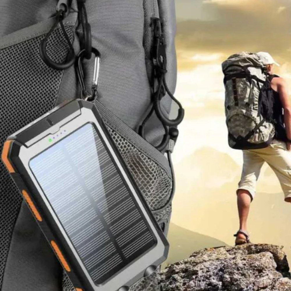Banco de Energía Solar de 10,000mAh – Energía de Respaldo de Emergencia, Llueva o Truenen