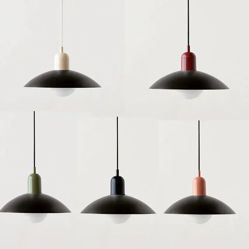 Lámpara colgante Macaron | Pantalla de vidrio colorido en estilo moderno