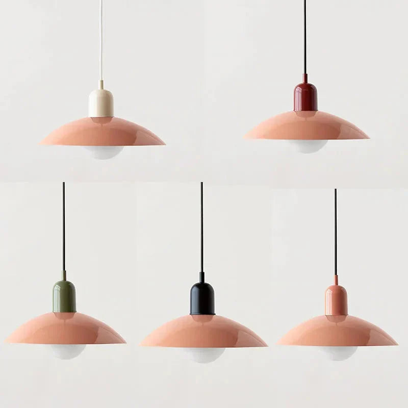 Lámpara colgante Macaron | Pantalla de vidrio colorido en estilo moderno