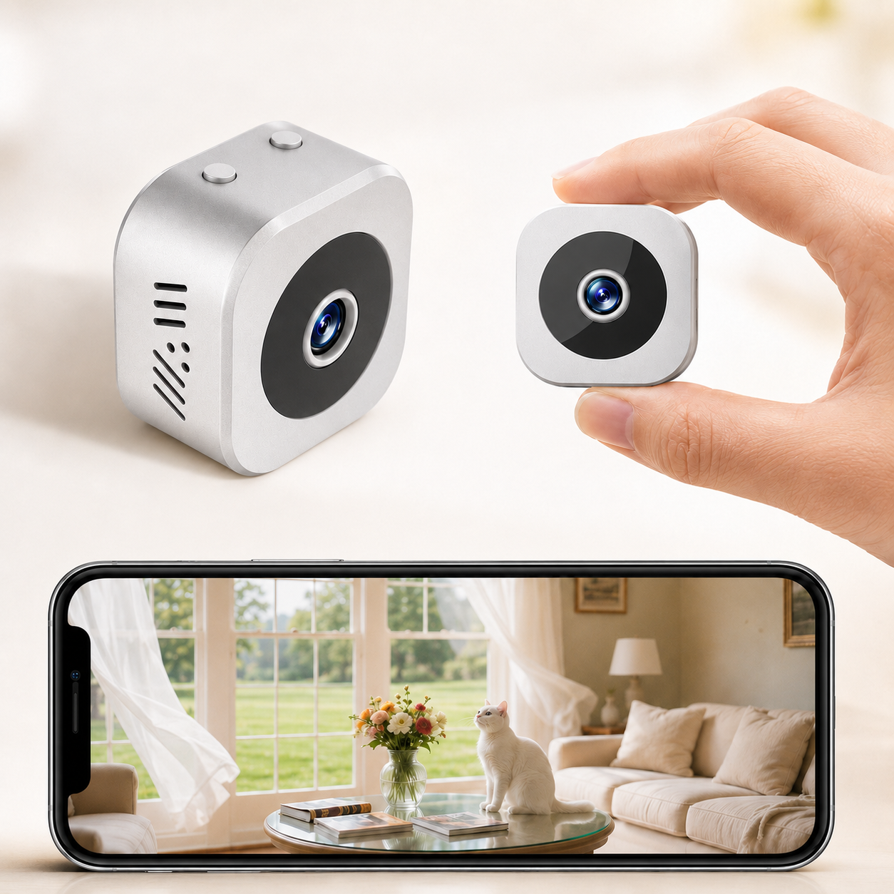 Cámara de vigilancia Wi-Fi con visión nocturna 1080P