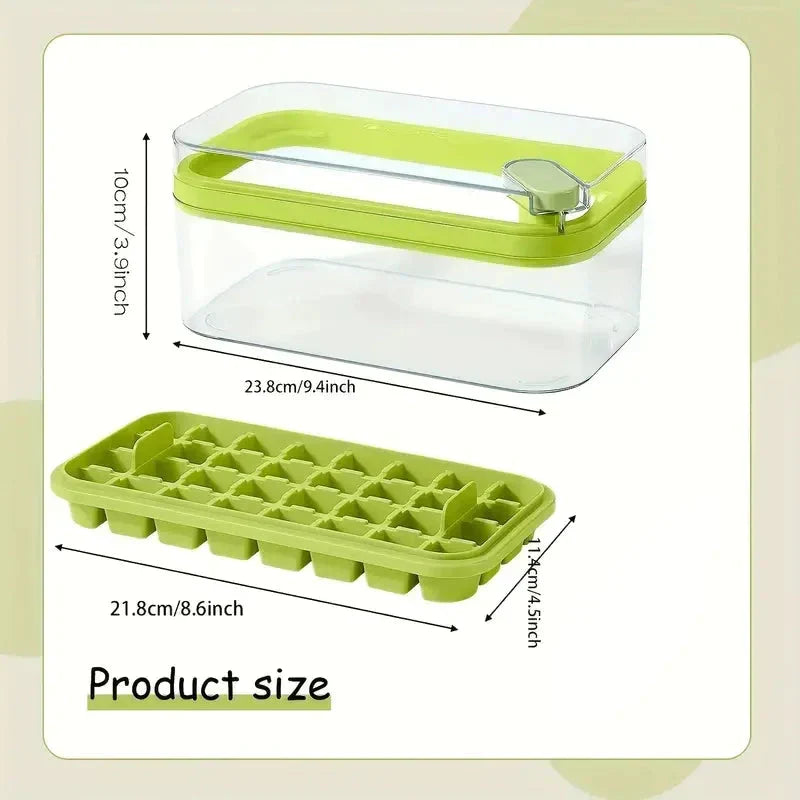 Juego de bandejas para cubitos de hielo de 101 oz - Bandeja de silicona para cubitos de hielo de 64 piezas con tapa y contenedor