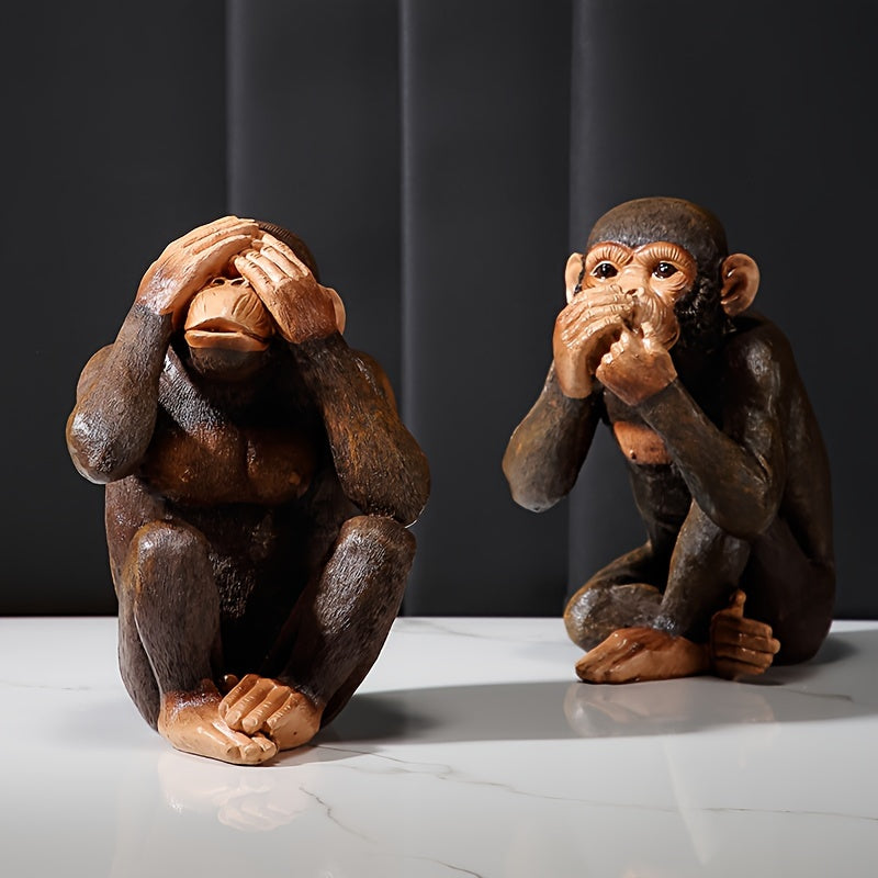 Conjunto de 3 figuras de chimpancé - Juguetonas y Realistas para Tu Interior