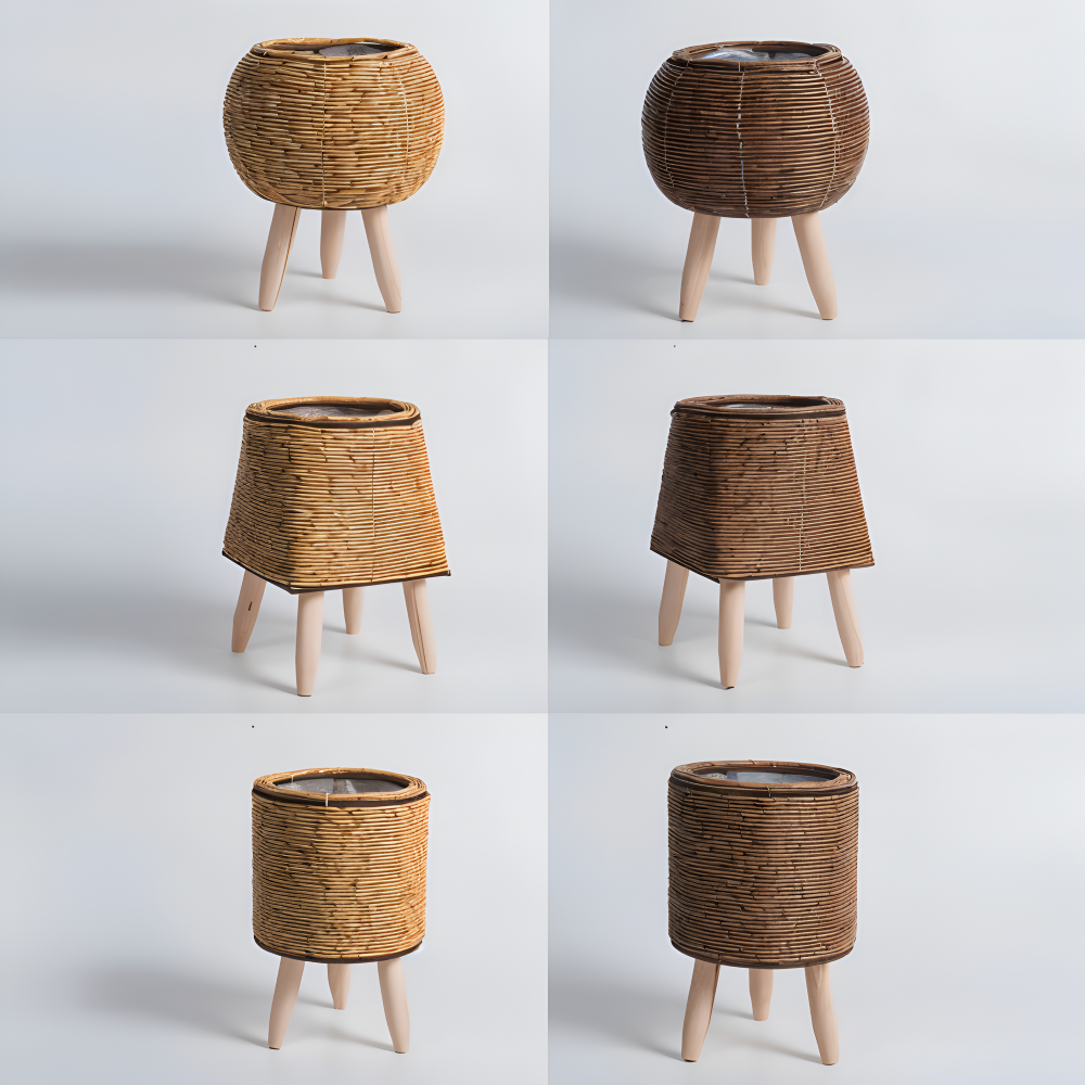 Maceta de Rattan Artificial de Estilo Rústico