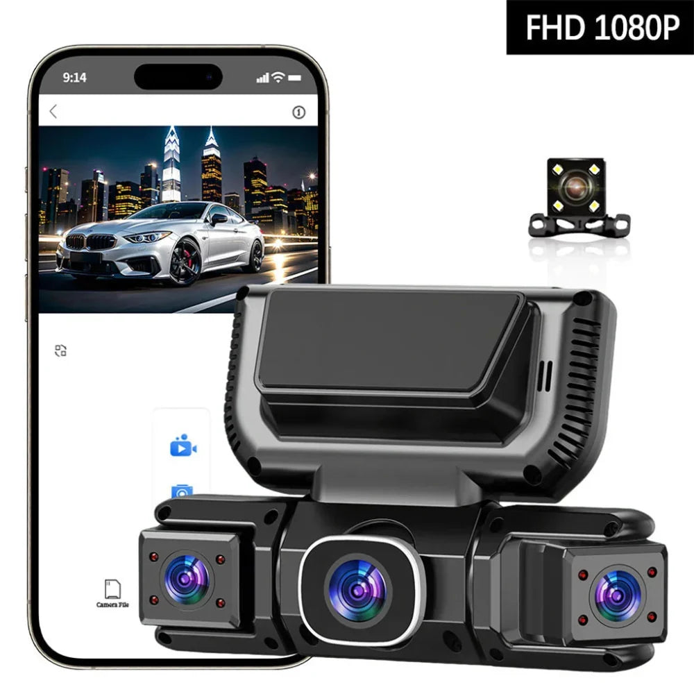 Sistema de Dashcam con 4 Cámaras y Wifi para Seguridad de 360 Grados en el Auto