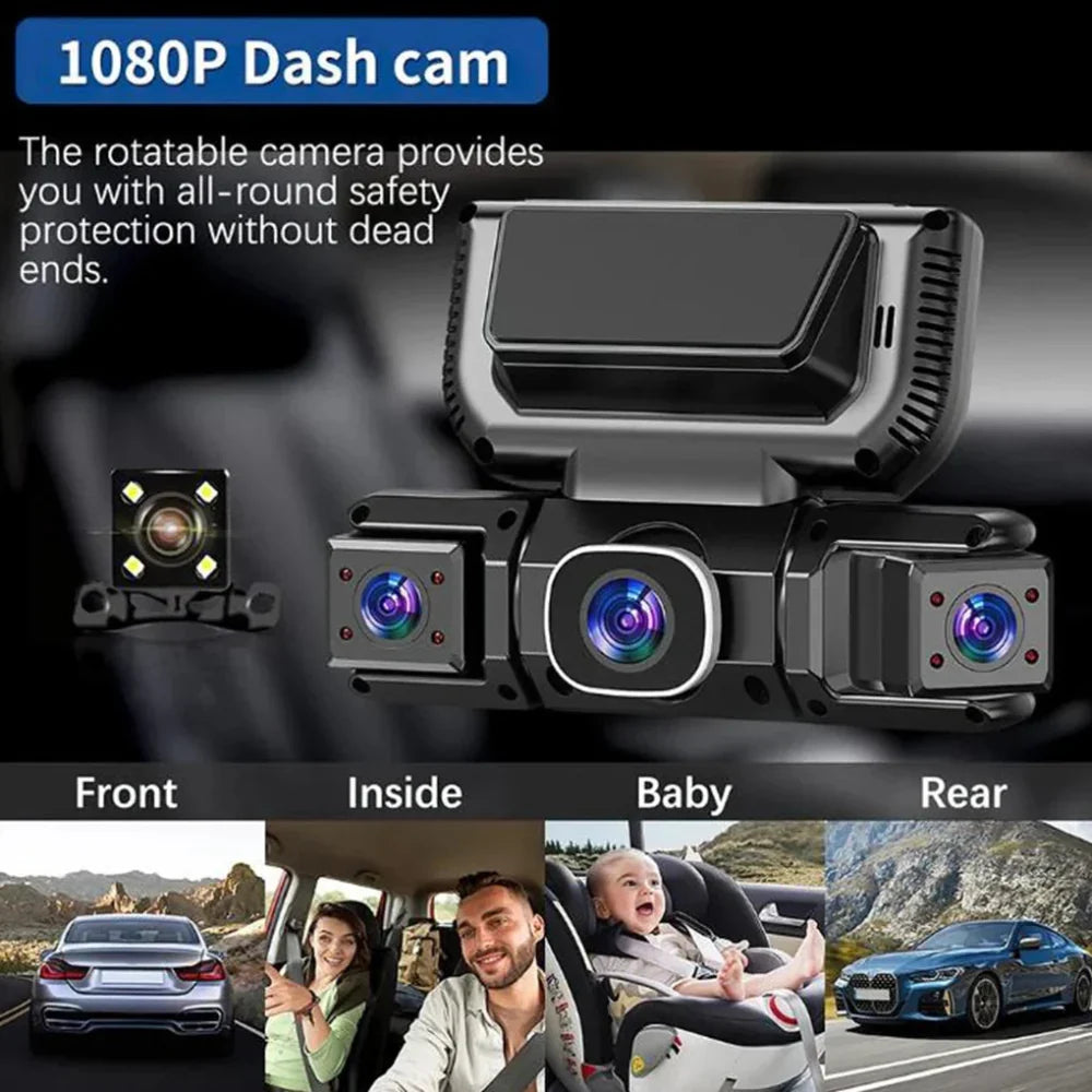 Sistema de Dashcam con 4 Cámaras y Wifi para Seguridad de 360 Grados en el Auto