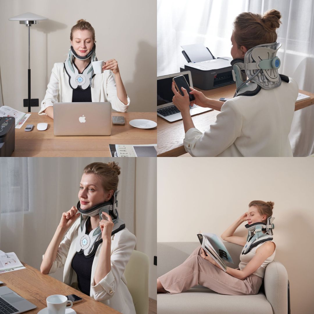 Lisslune | Estirador de Cuello para Alivio del Dolor - Dispositivo de Tracción Cervical Ajustable Ideal para la Tensión y el Incomodidad del Cuello