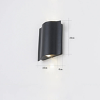NoirLume | Aplique de pared exterior moderno y elegante con diseño de ondas