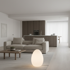 SolStone | Lámpara de Pie Escultural de Huevo Minimalista Moderna para Sala de Estar