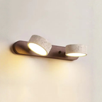 Aplique de Pared de Travertino Elegante con Focos Ajustables