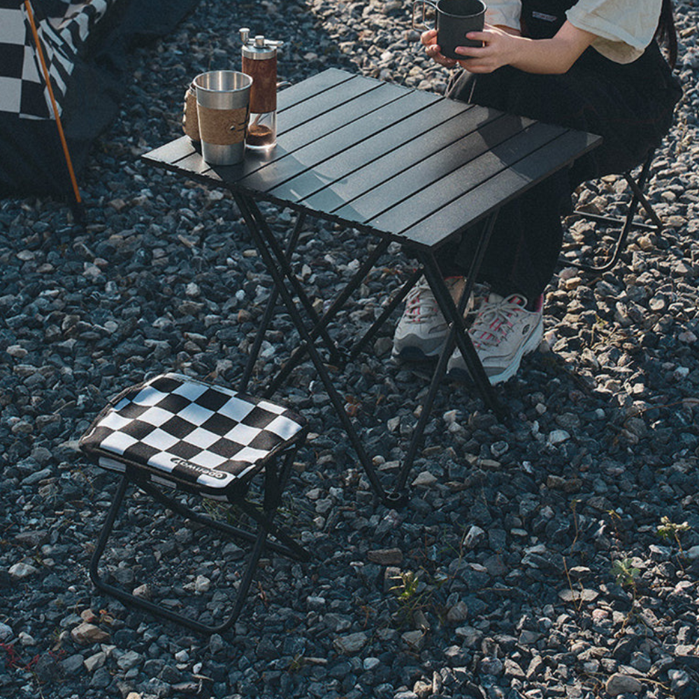 Taburete Plegable Compacto para Exterior - Acero Carbono de Alta Resistencia y Tela Oxford
