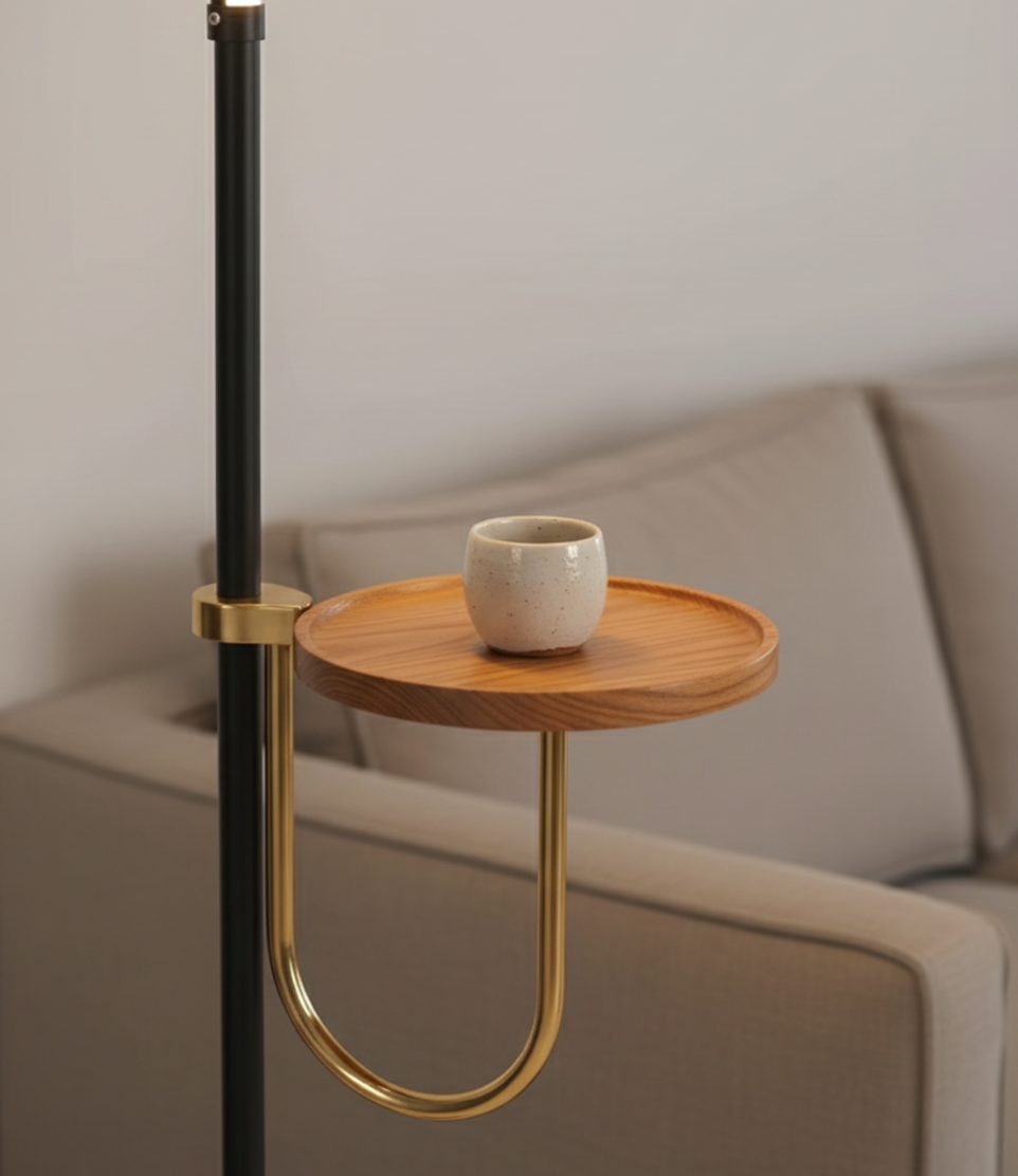 Lámpara de Pie Valeris Arc  | Lámpara de Pie LED Minimalista Moderna para Sala de Estar o Mesita de Noche