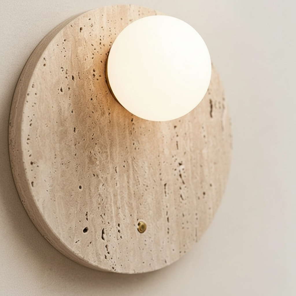 Lámpara de Pared Wabi-Sabi - Aplique de Pared Minimalista con Luz Natural Cálida