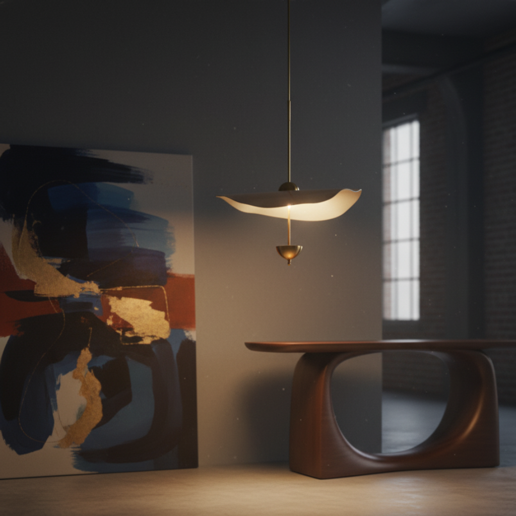 Lámpara Colgante Lotus - Iluminación de Cocina de Altura Ajustable, Compatible con LED