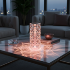 CrystalGlow | Lámpara de Mesa Inalámbrica con Control Táctil Dinámico y Opciones de Color