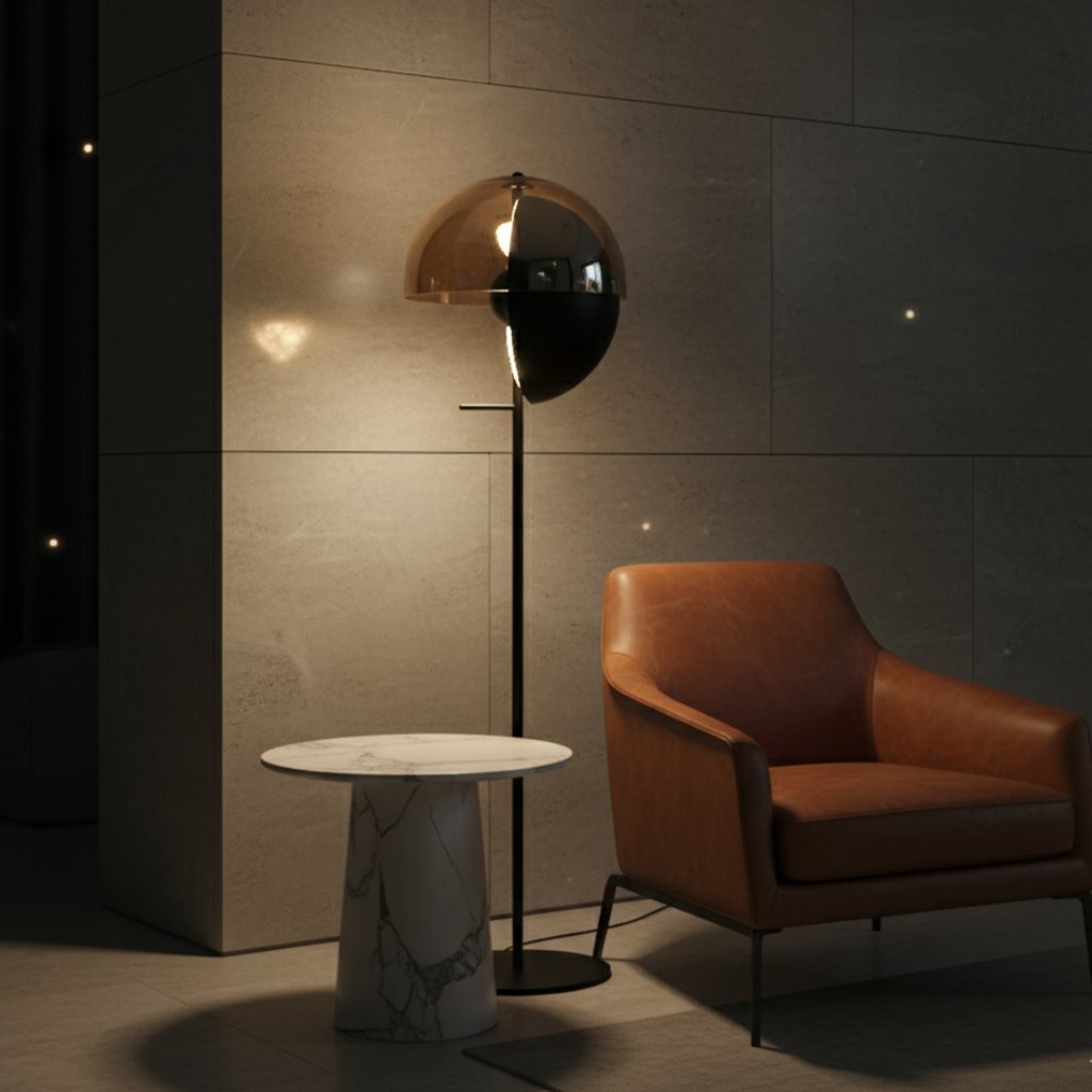 Lámpara de Pie Moderna Neralith Soma - Elegante Lámpara de Cristal para Sala de Estar