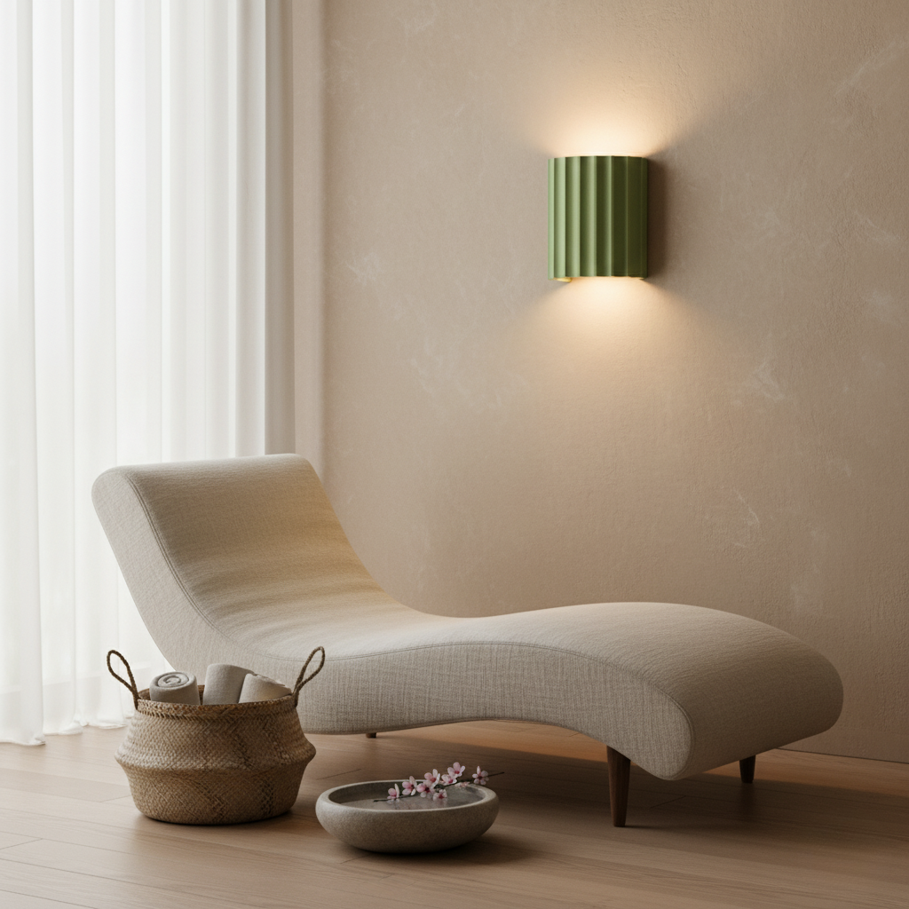 Luz de Pared Escultural Estriada Stria - Aplique Moderno de Resina para Iluminación Ambiental
