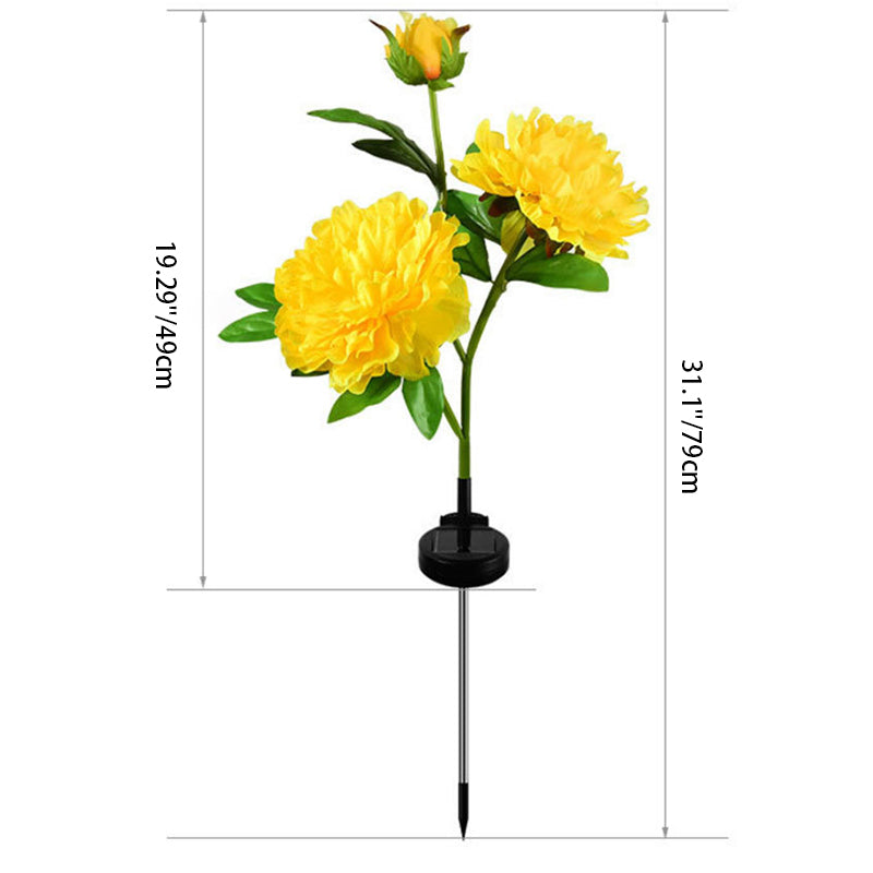 Luz de jardín LED creativa contemporánea de flores de peonía solar impermeable para exteriores | Brehn